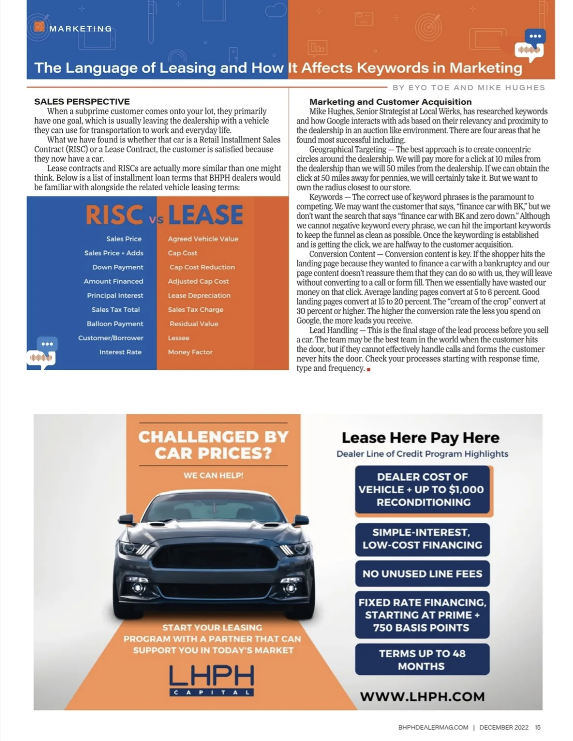 sales and marketing perspective of leasing